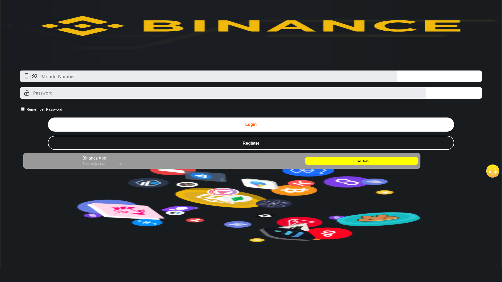 website screenshot of https://vr-binancew.bond/
