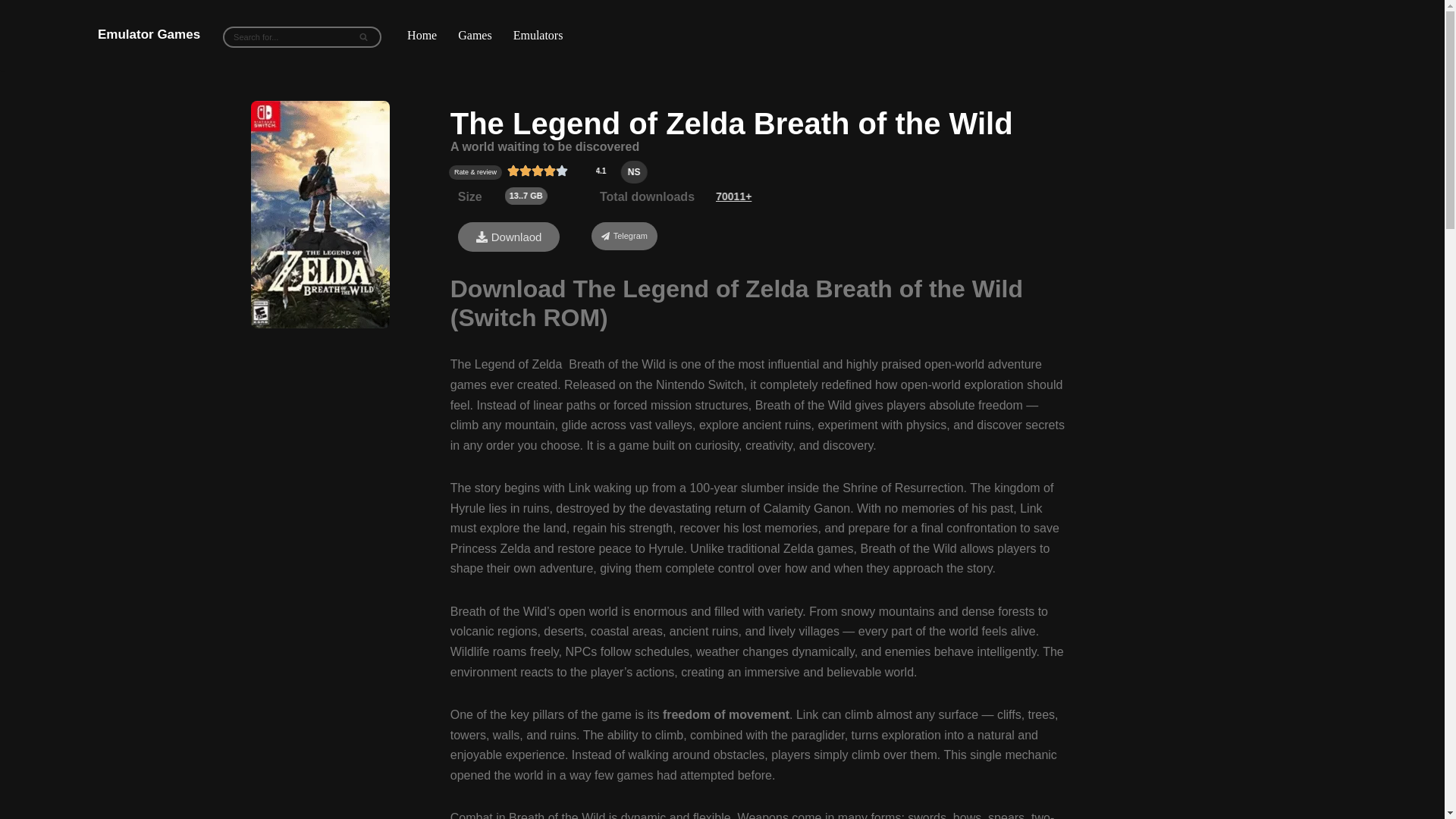website screenshot of https://emulatorgames.fun/the-legend-of-zelda-breath-of-the-wild/