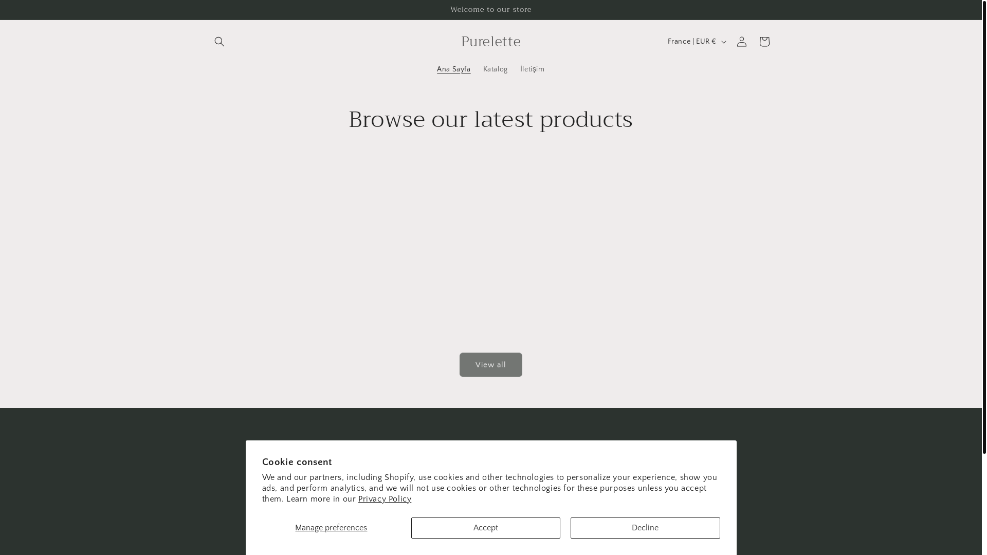 website screenshot of https://purelette.com/