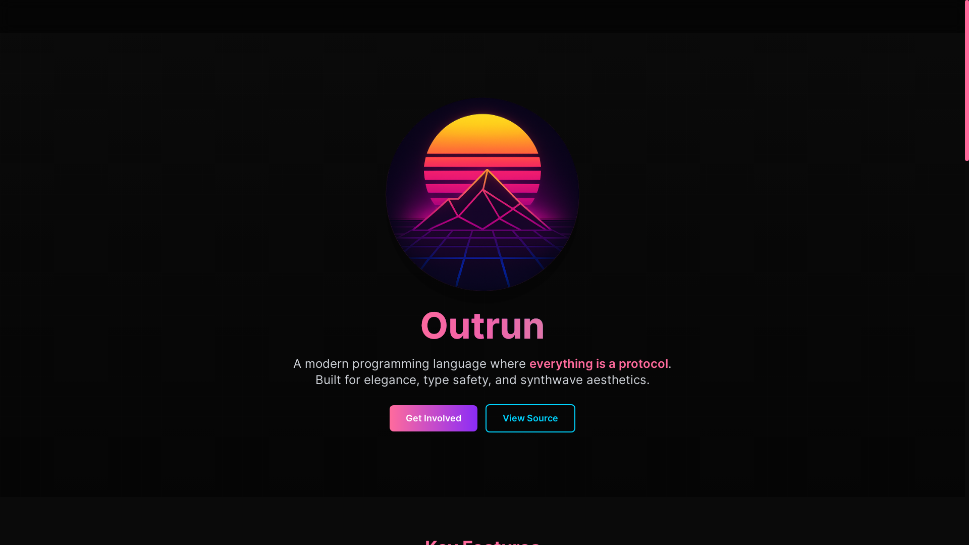 website screenshot of https://outrunlang.pages.dev/