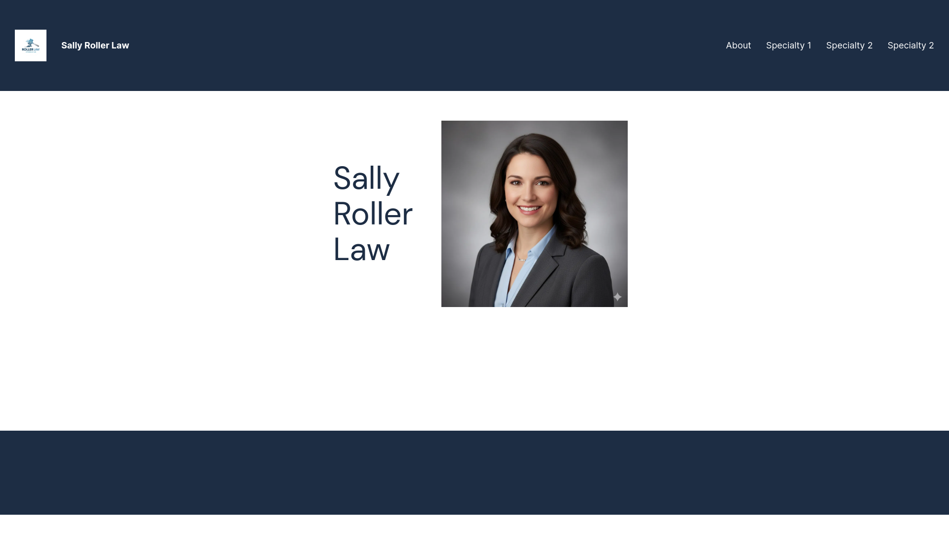 website screenshot of https://sallyrollerlaw.com/