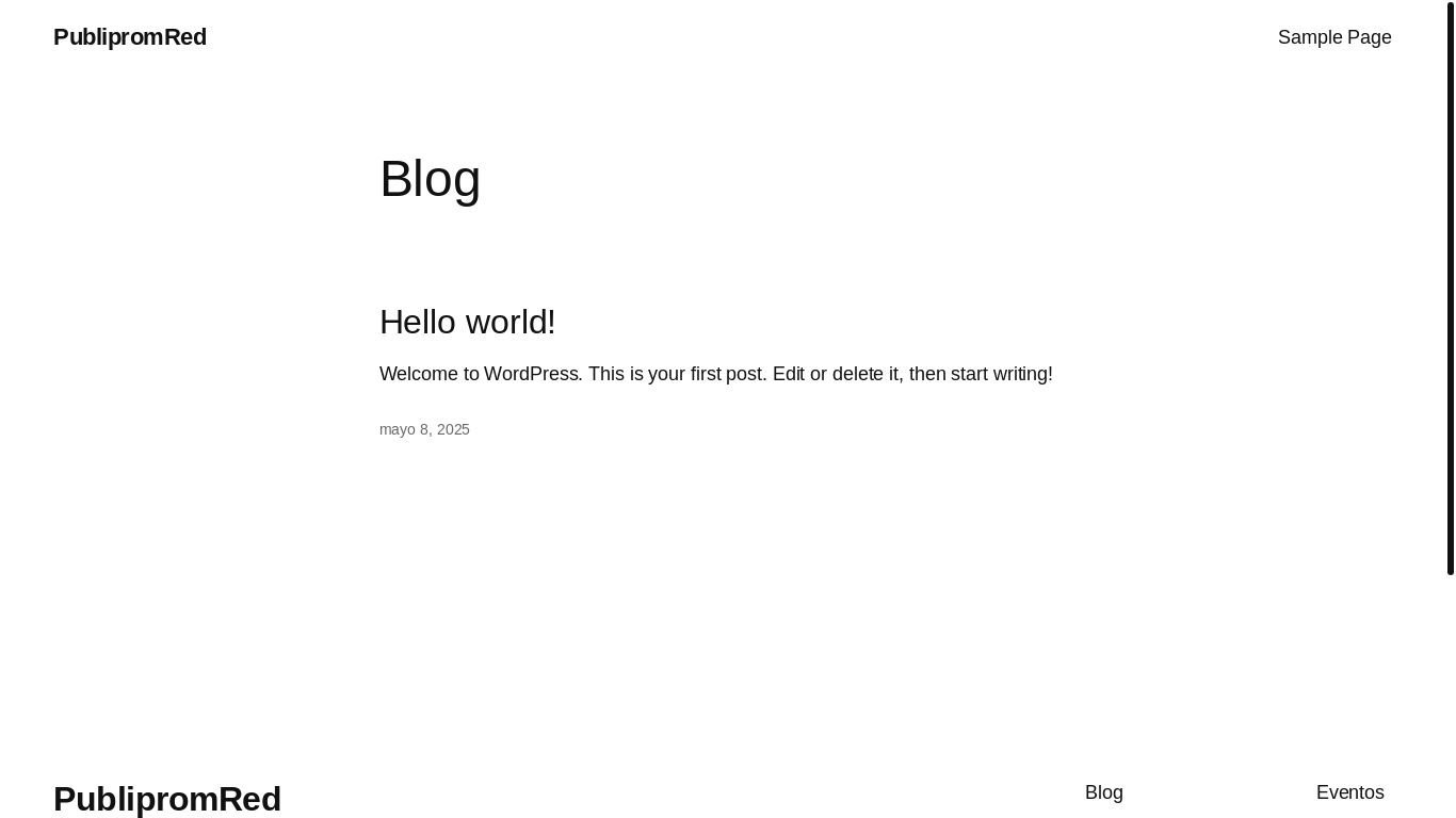 website screenshot of https://publipromred.es/