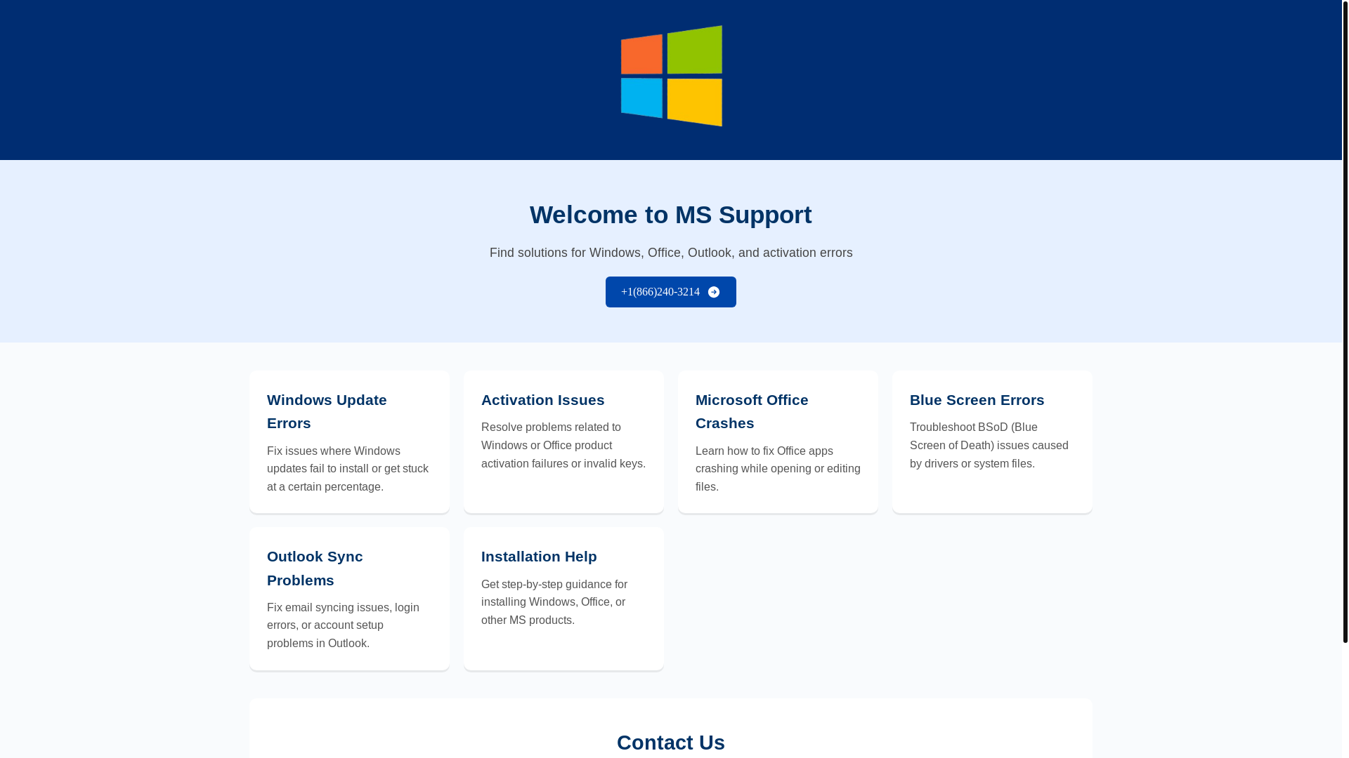 website screenshot of https://ms-support-desk.pages.dev/