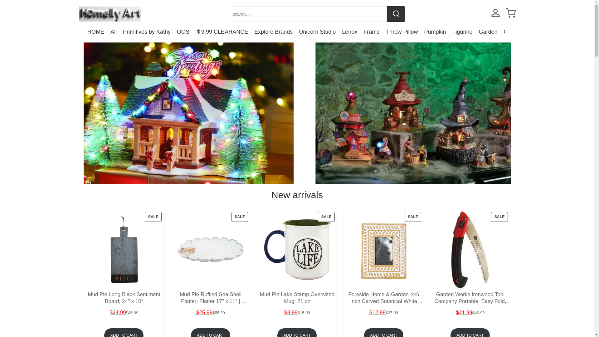 website screenshot of https://homelyartonline.com/