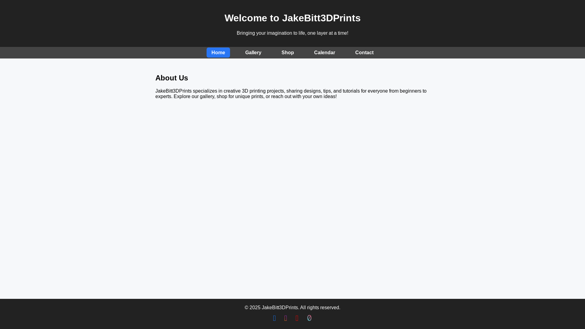 website screenshot of https://jakebitt3dprints.pages.dev/
