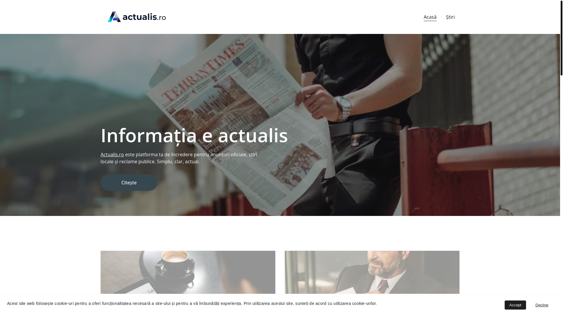 website screenshot of https://actualis.ro/