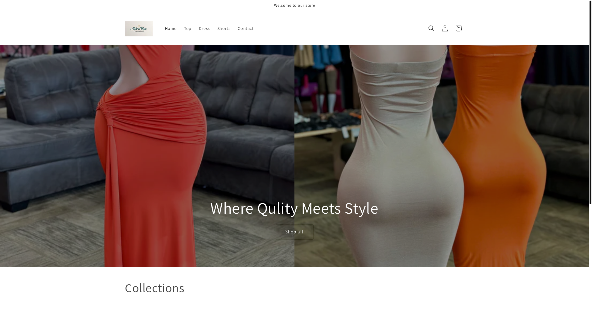 website screenshot of https://alainnmae.shop/