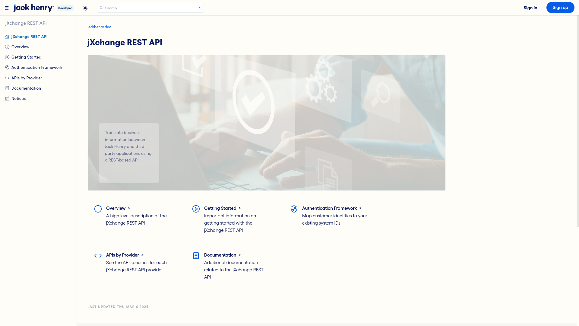 website screenshot of https://jackhenry.dev/jxchange-rest/