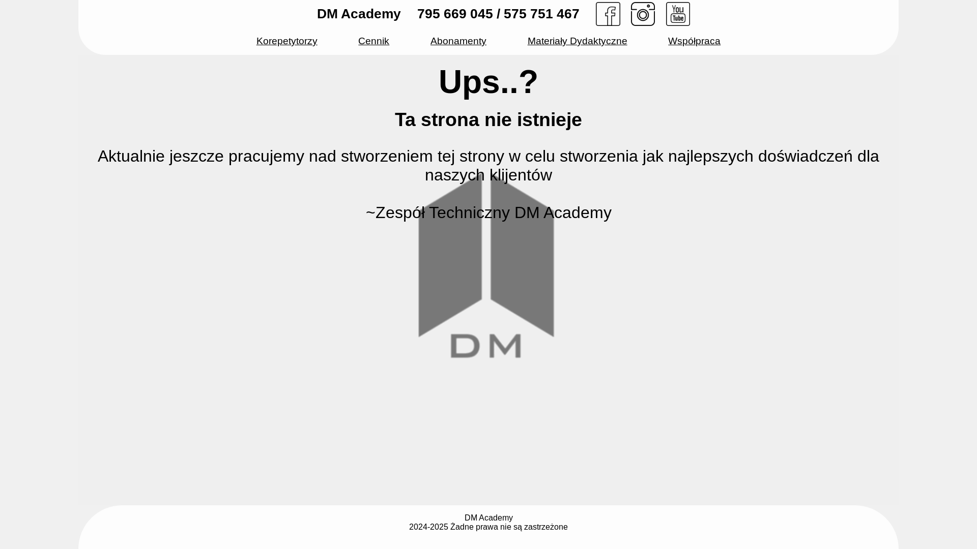 website screenshot of https://dm-academy-strona.pages.dev/