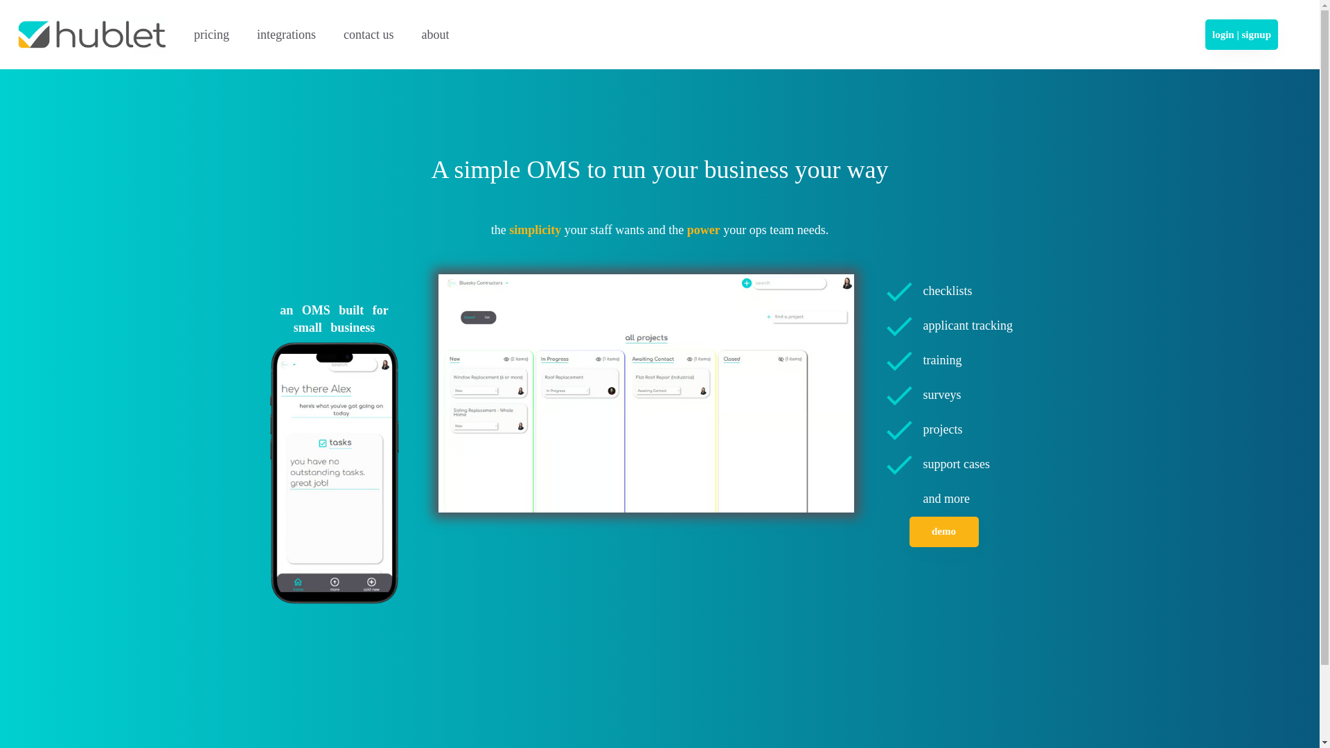 website screenshot of https://tryhublet.com/