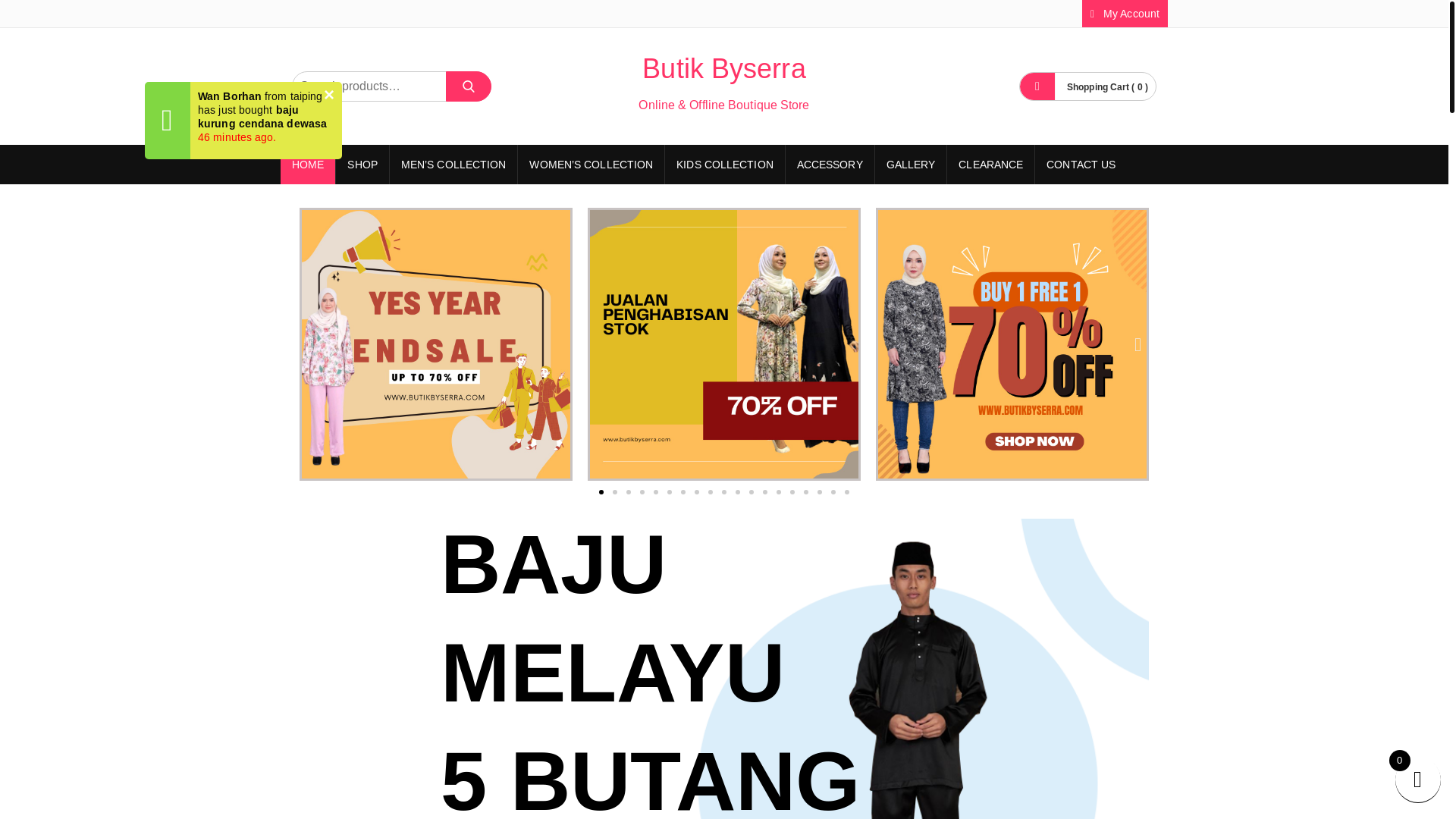 website screenshot of https://butik-serra.pages.dev/