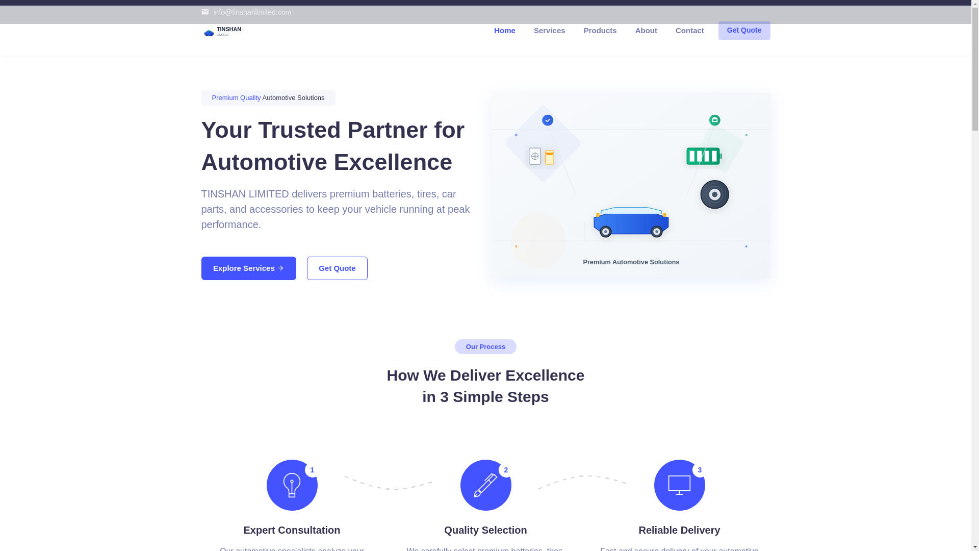 website screenshot of https://tinshanlimited.org/