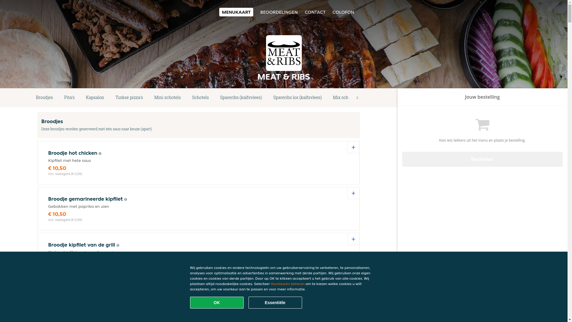 website screenshot of https://meatribs.nl/