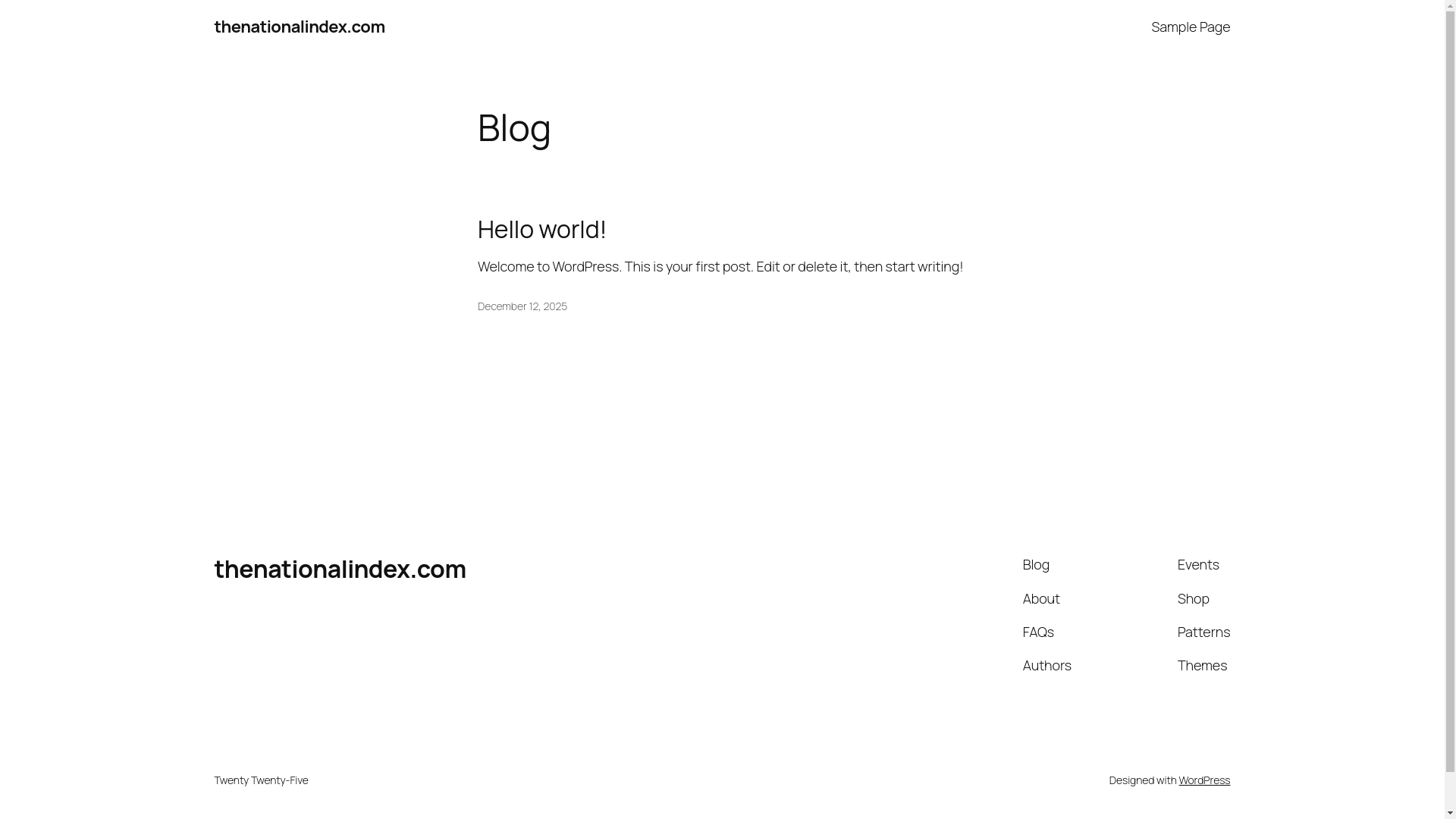 website screenshot of https://thenationalindex.com/
