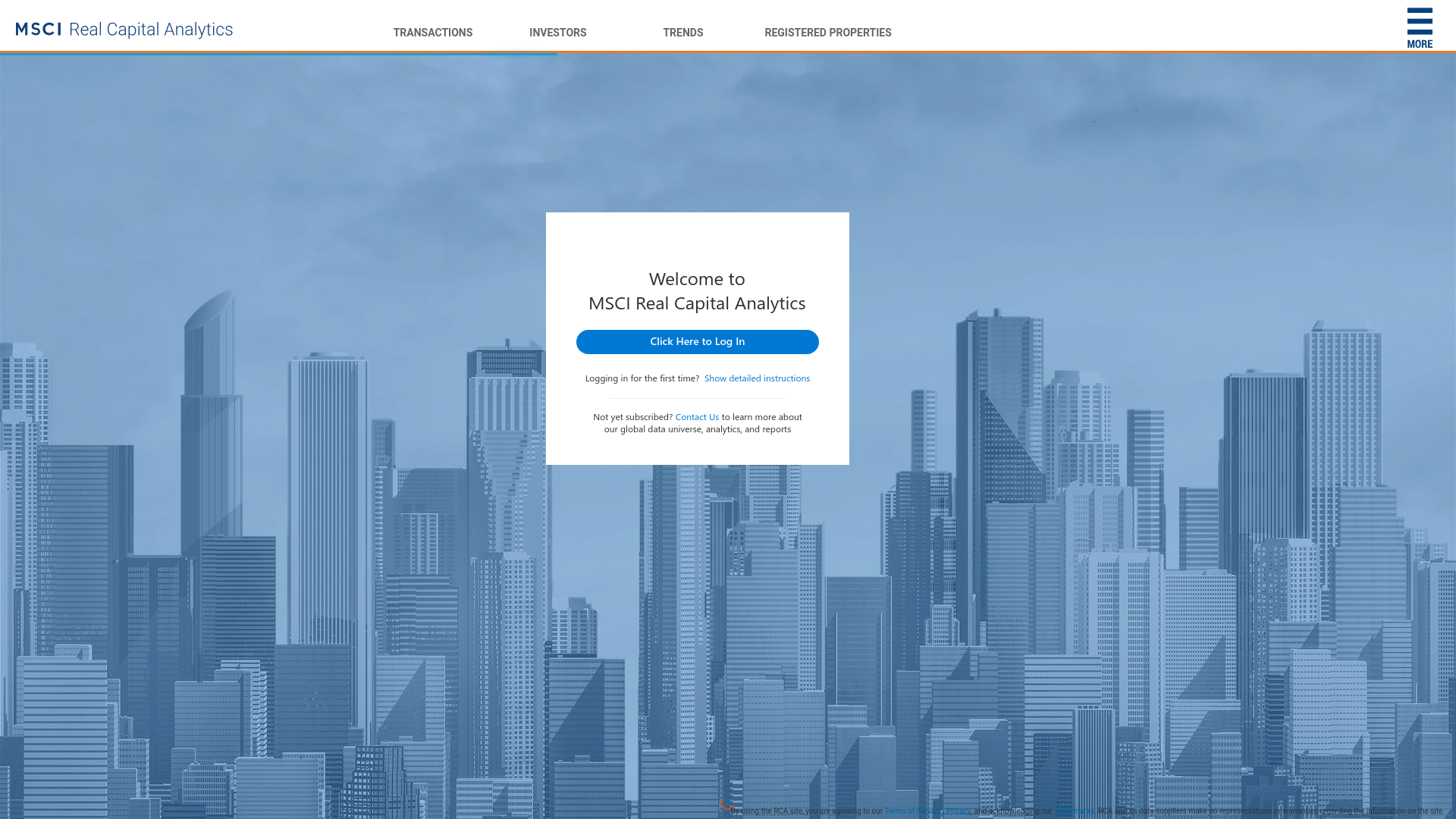website screenshot of https://app.rcanalytics.com/