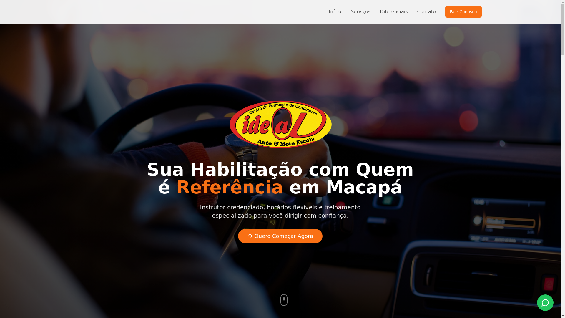 website screenshot of https://autoescolaidealmacapa.com.br/