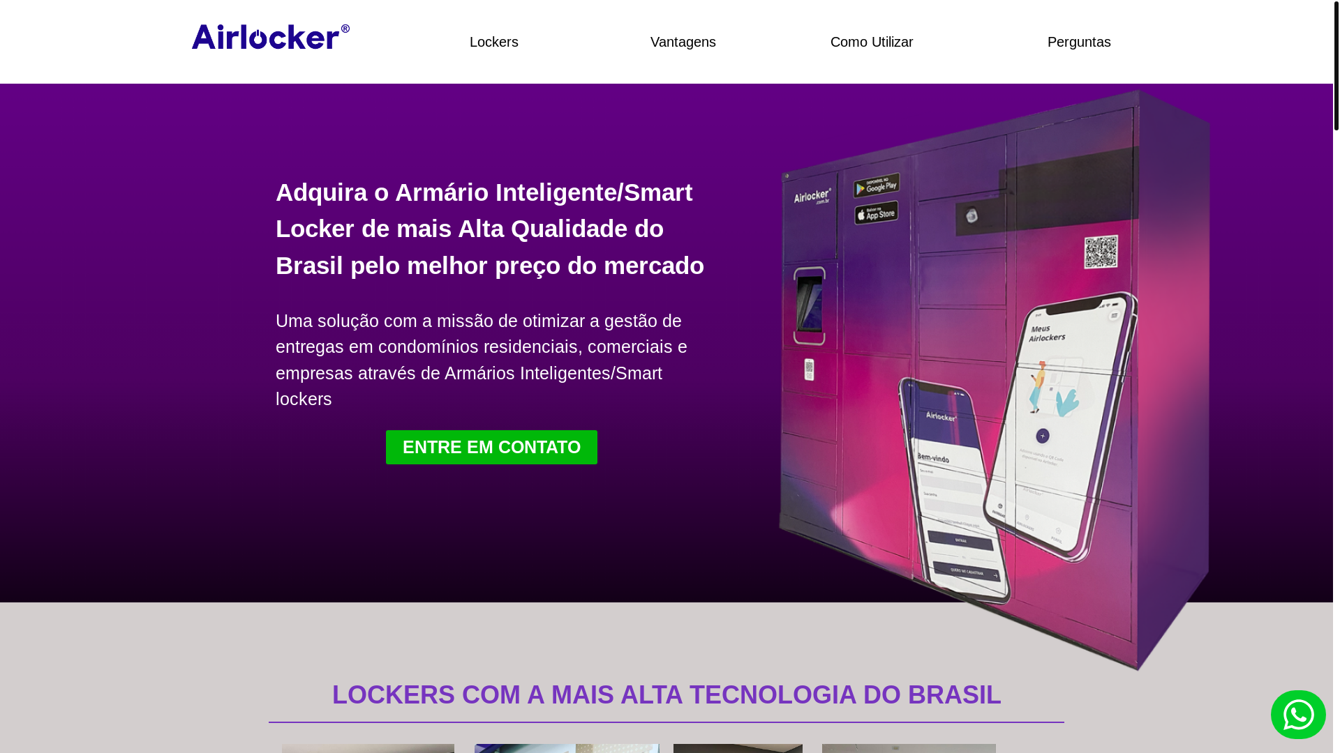 website screenshot of https://airlockercuritibaa.com.br/