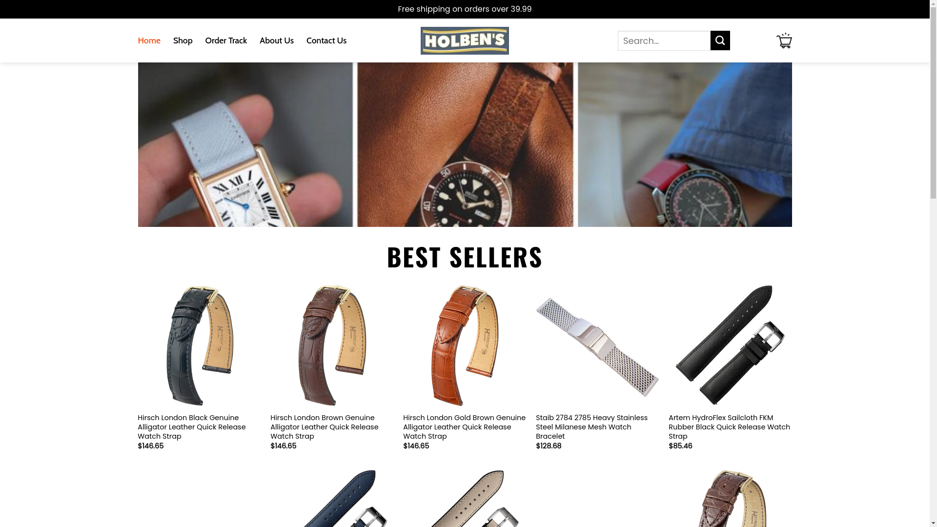 website screenshot of https://holbensfinewatchbandsois-us.shop/