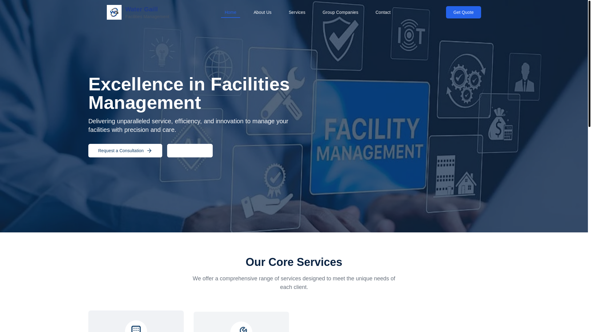website screenshot of https://watergaillfacilities.com/