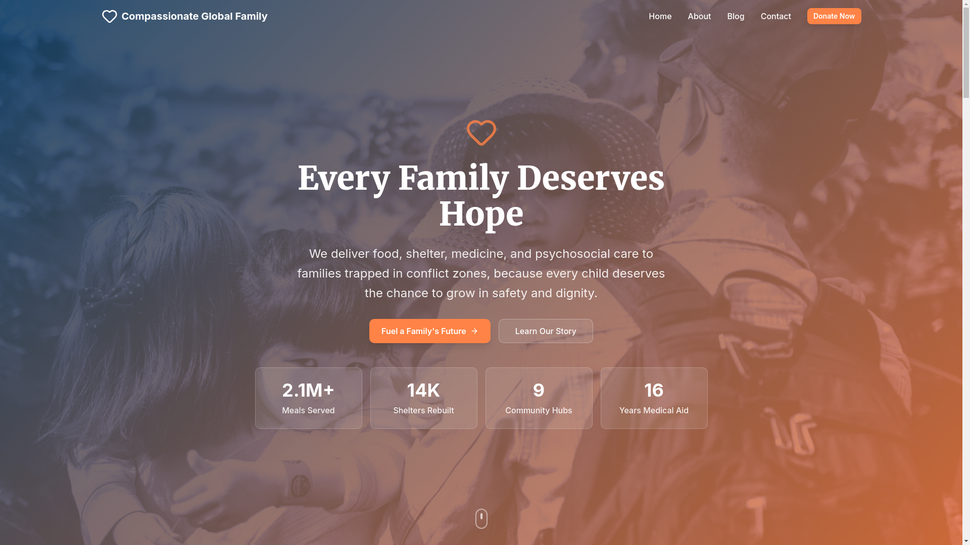 website screenshot of https://thecompassionateglobalfamily.info/