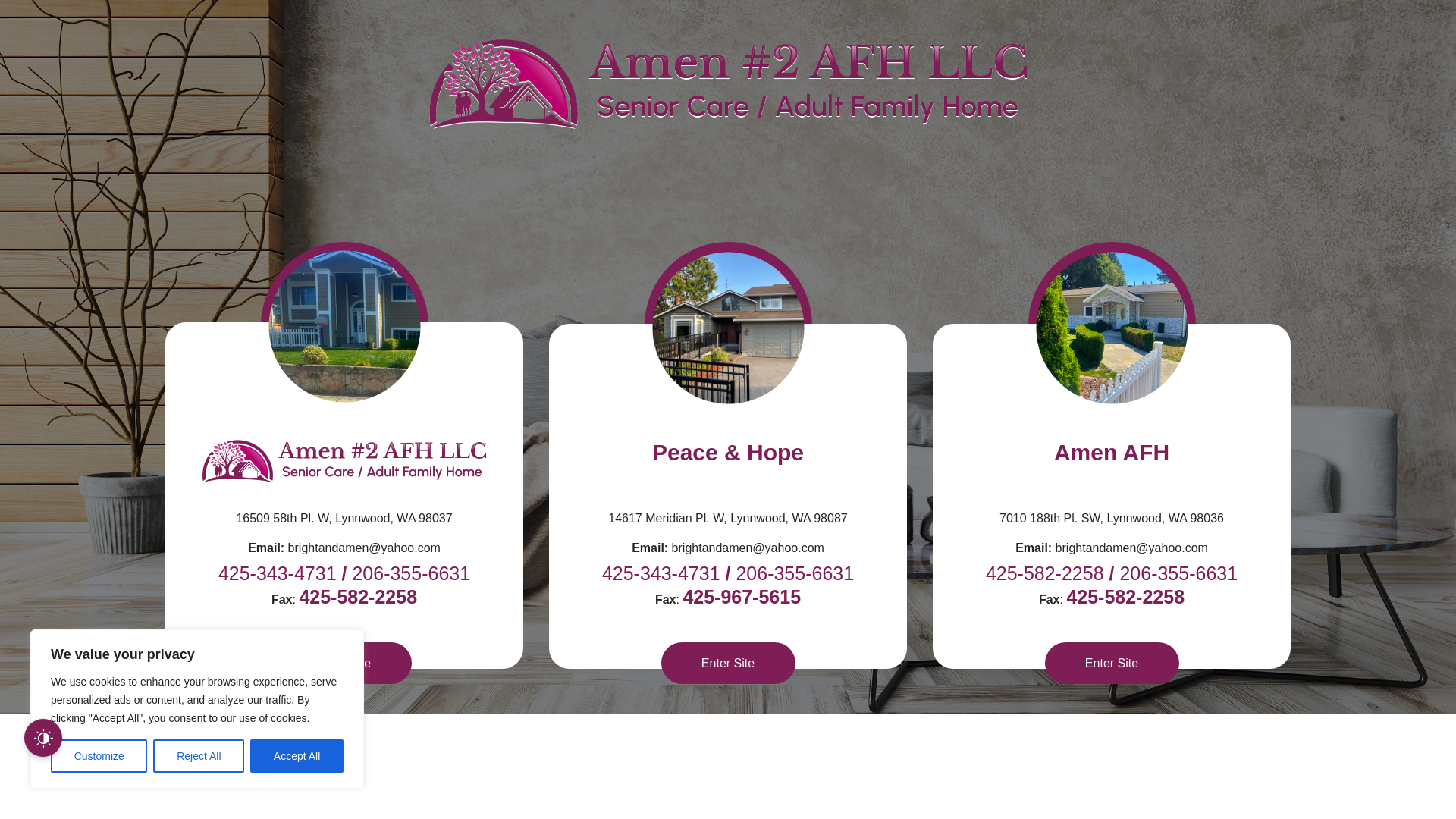 website screenshot of https://amen2afh.com/