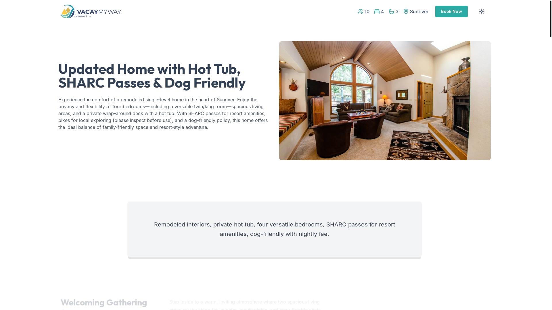 website screenshot of https://sunriverview.house/