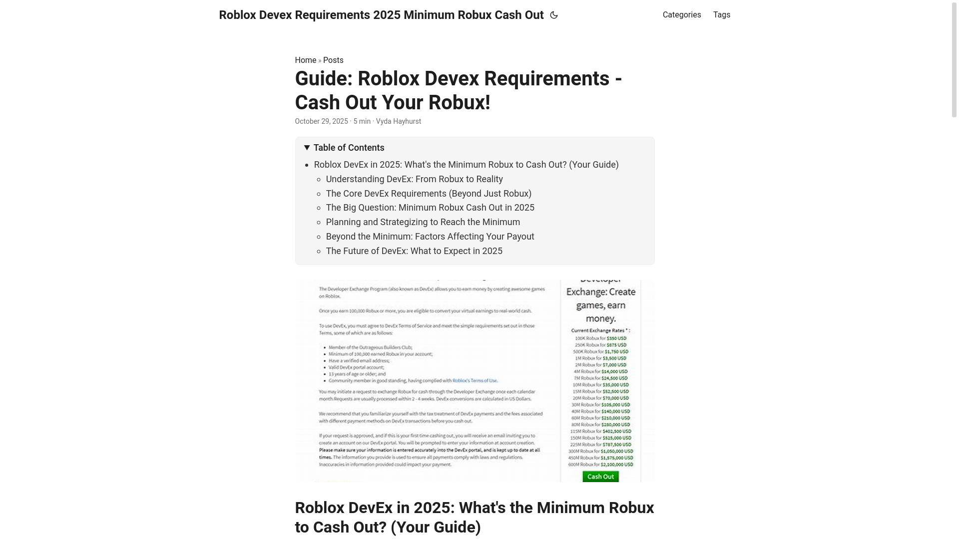 website screenshot of https://roblox-devex-requirements-2025-minimum-robux-cash-out.pages.dev/