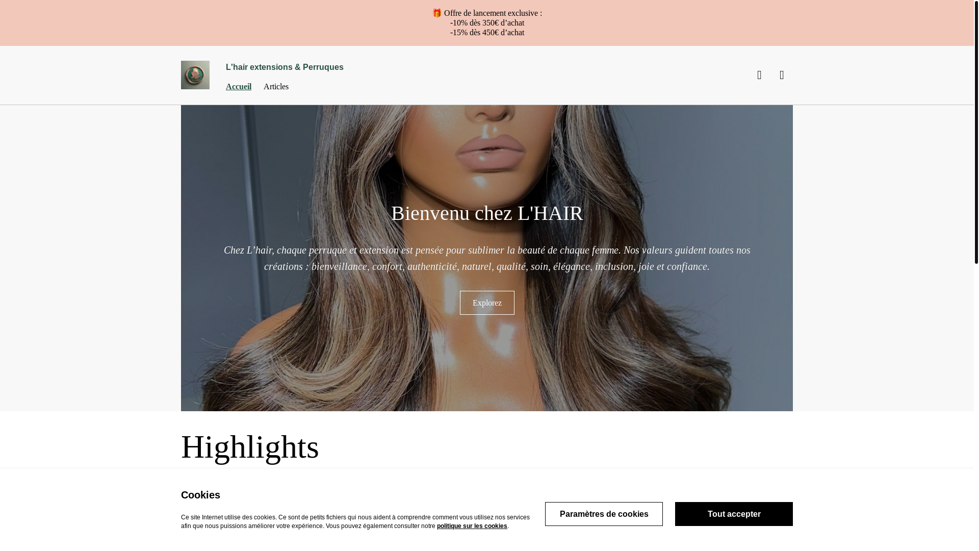 website screenshot of https://lhairextensions.fr/