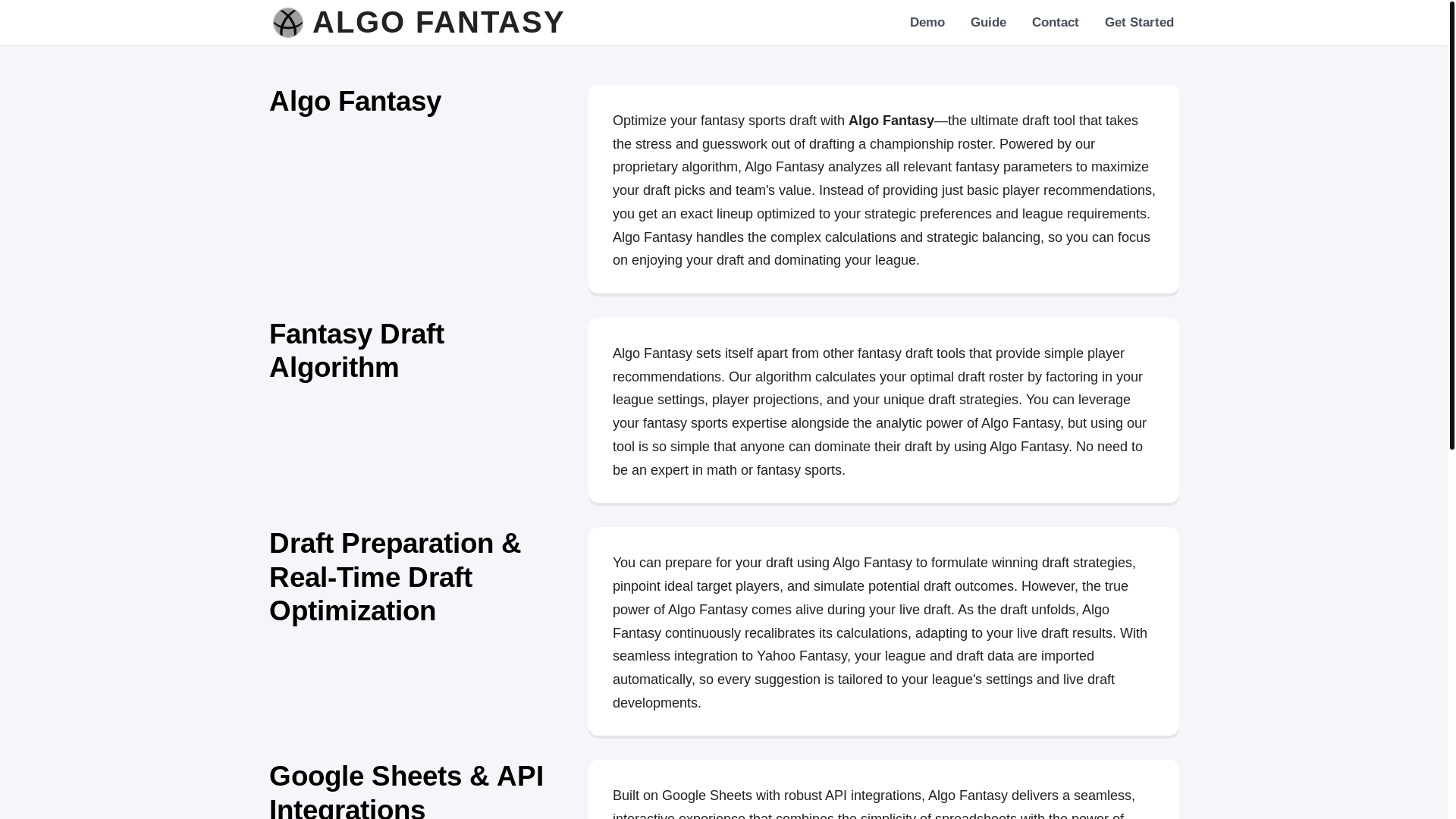 website screenshot of https://algofantasy.pages.dev/