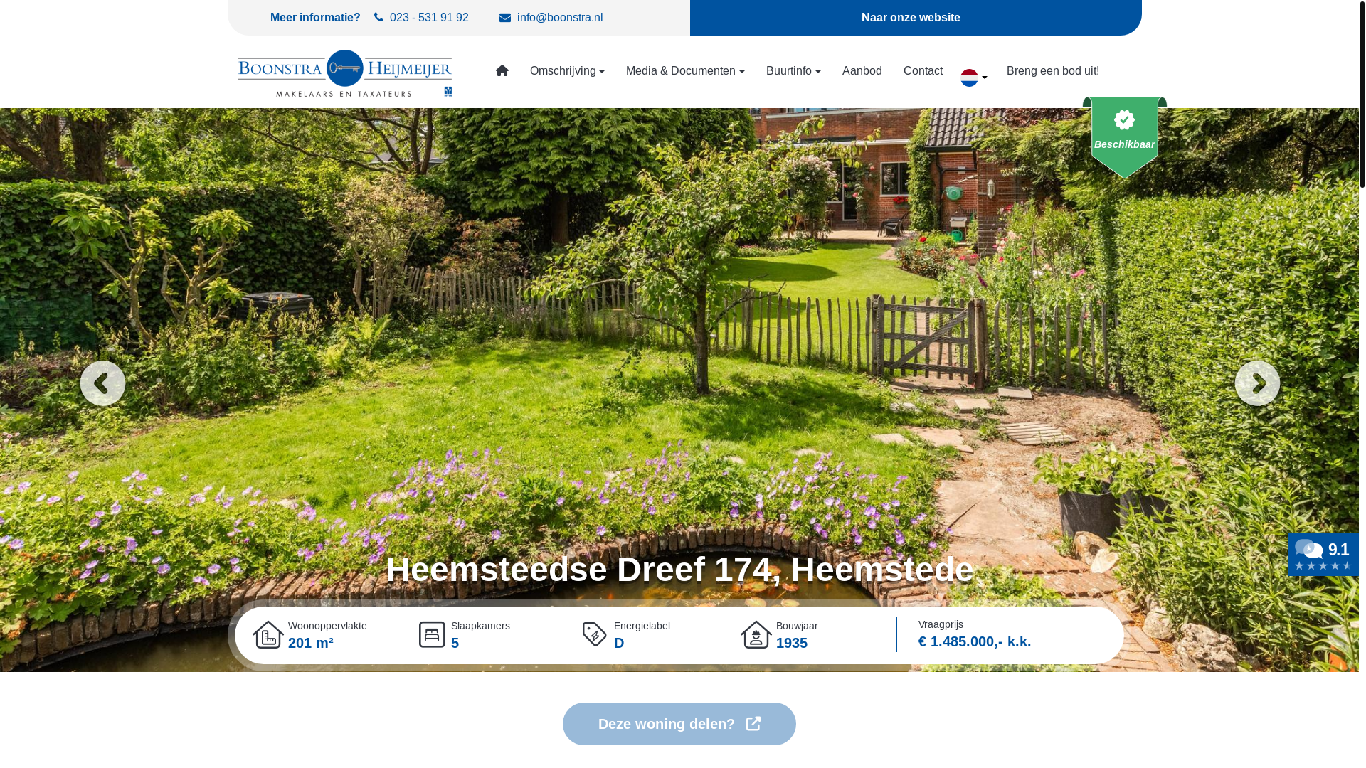 website screenshot of https://heemsteedsedreef174.nl/