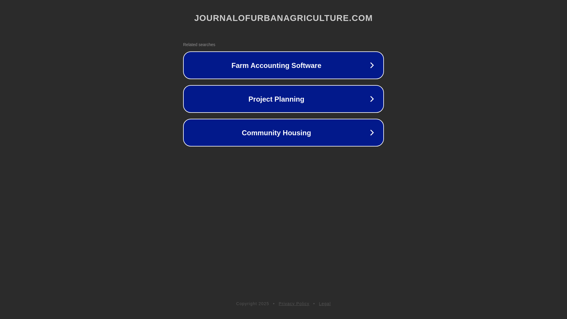 website screenshot of https://journalofurbanagriculture.com/