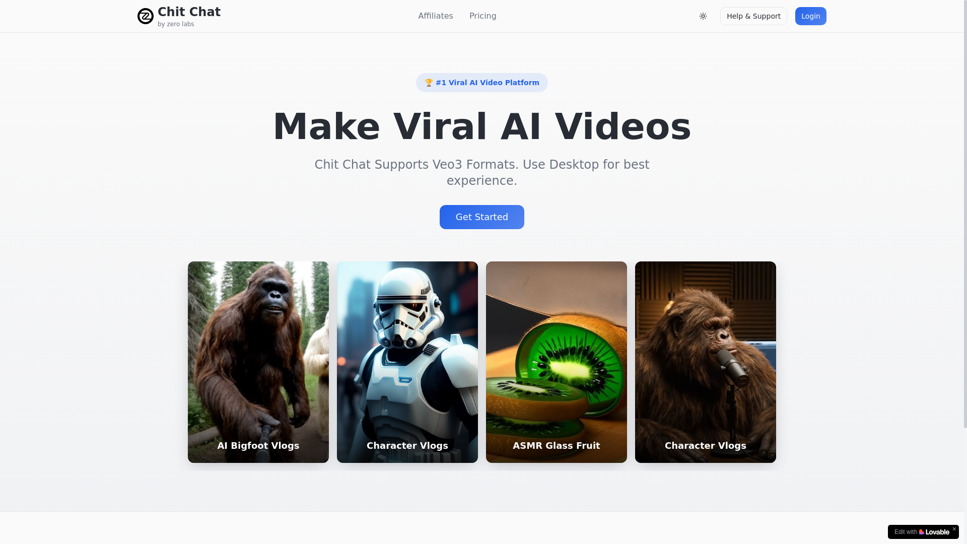 website screenshot of https://chitchatbyzerolabs.app/