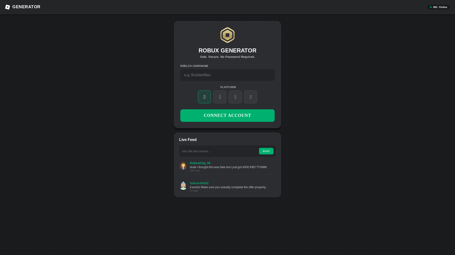 website screenshot of https://xgenerator.pages.dev/