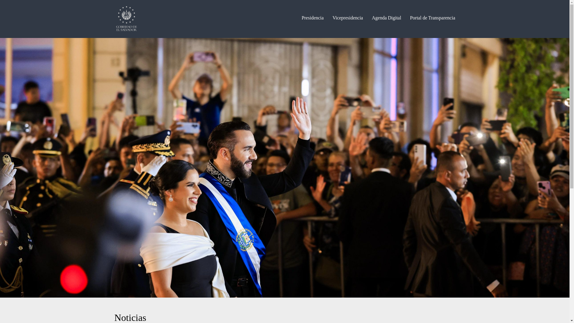website screenshot of https://www.presidencia.gob.sv/