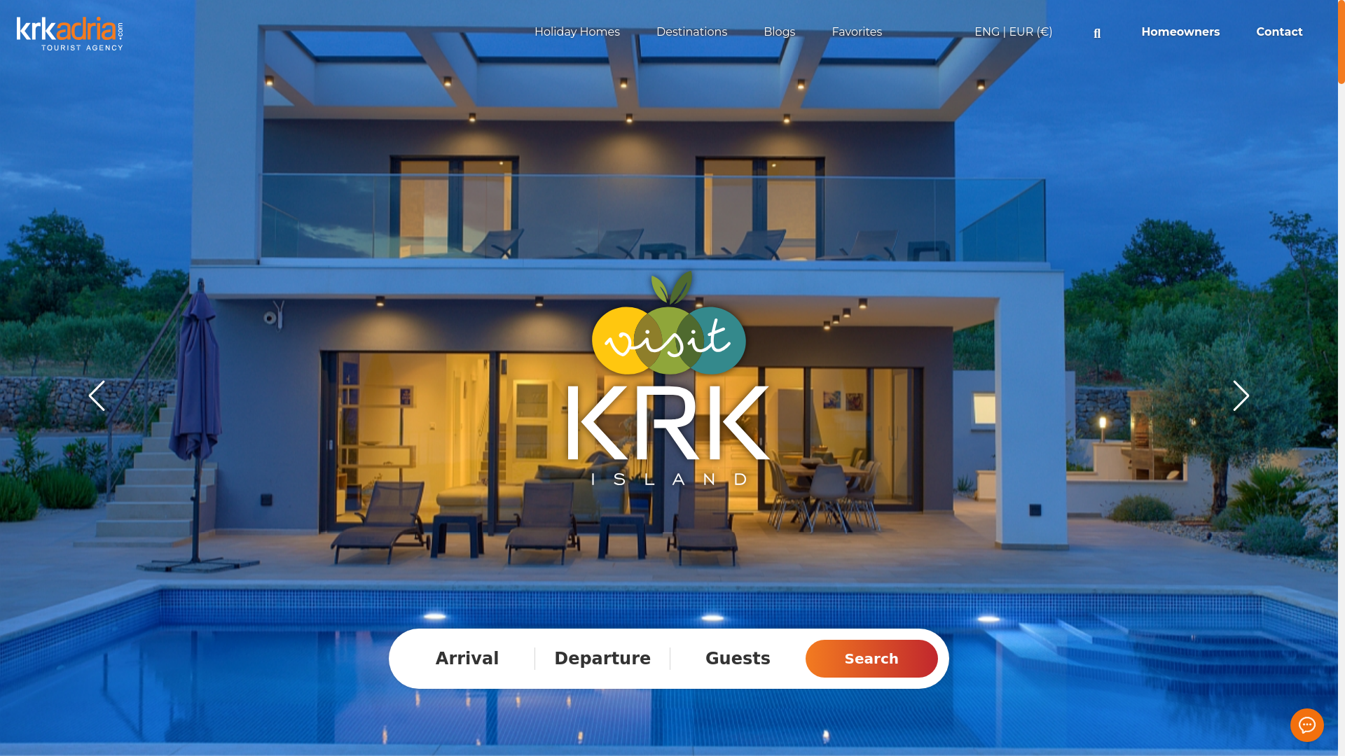 website screenshot of https://visitkrk.com