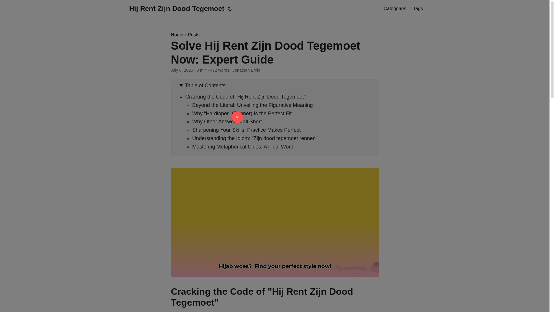 website screenshot of https://hij-rent-zijn-dood-tegemoet.pages.dev/