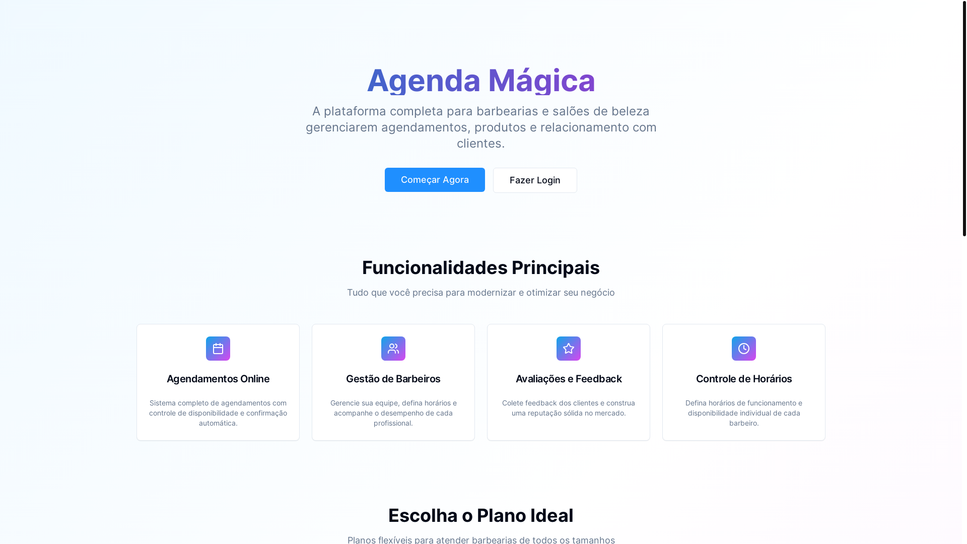website screenshot of https://agendamagica.com.br/