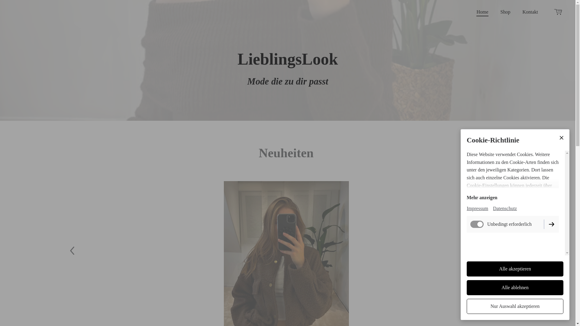 website screenshot of https://lieblingslook.store/