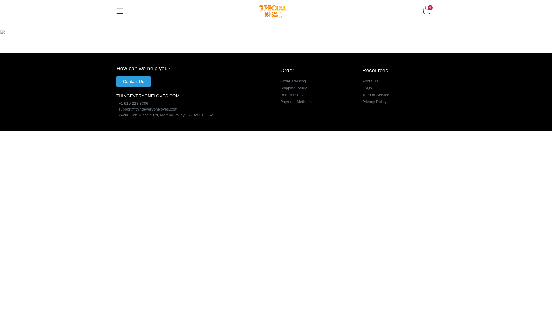 website screenshot of https://thingeveryoneloves.com/