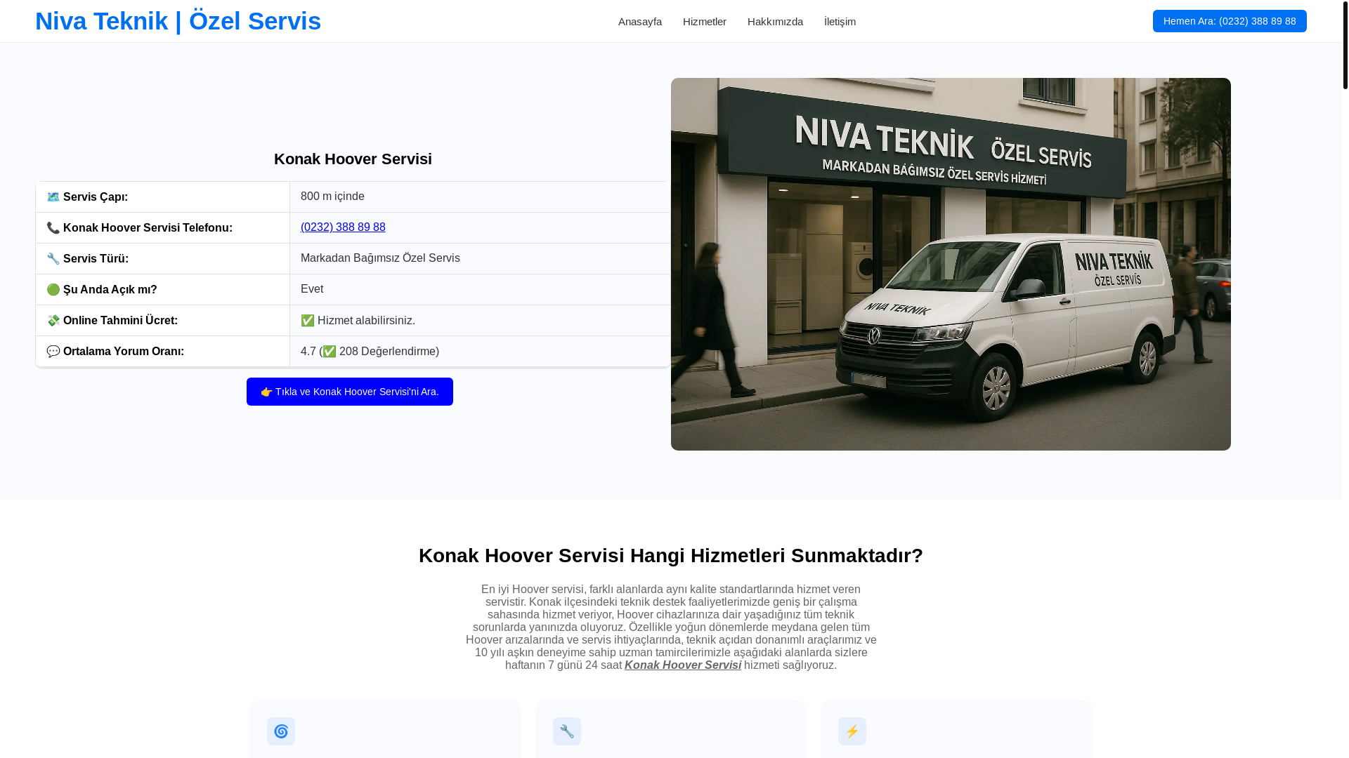 website screenshot of https://konakhooverservisi.net.tr/