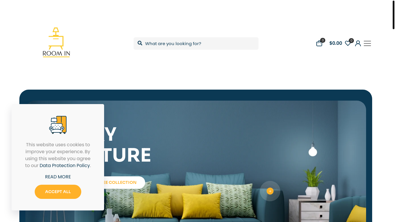 website screenshot of https://roomin.co.za/