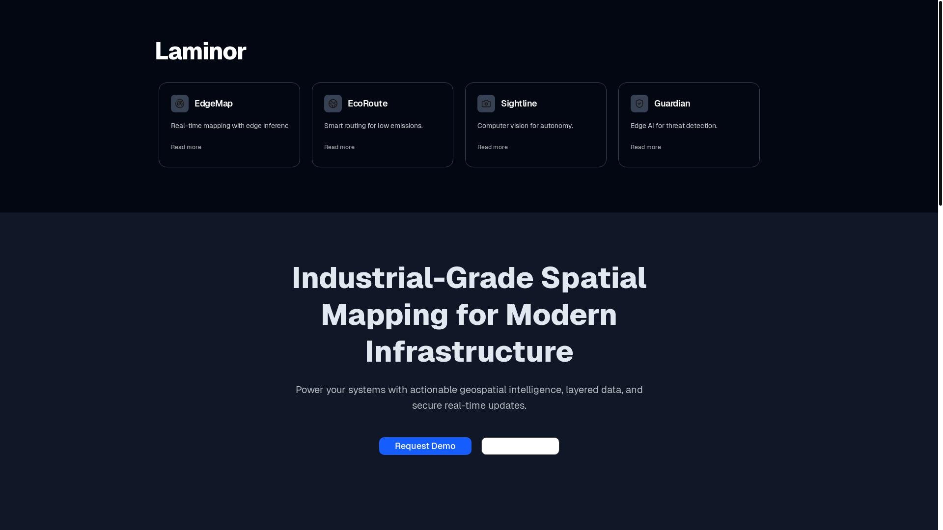 website screenshot of https://laminor.io/