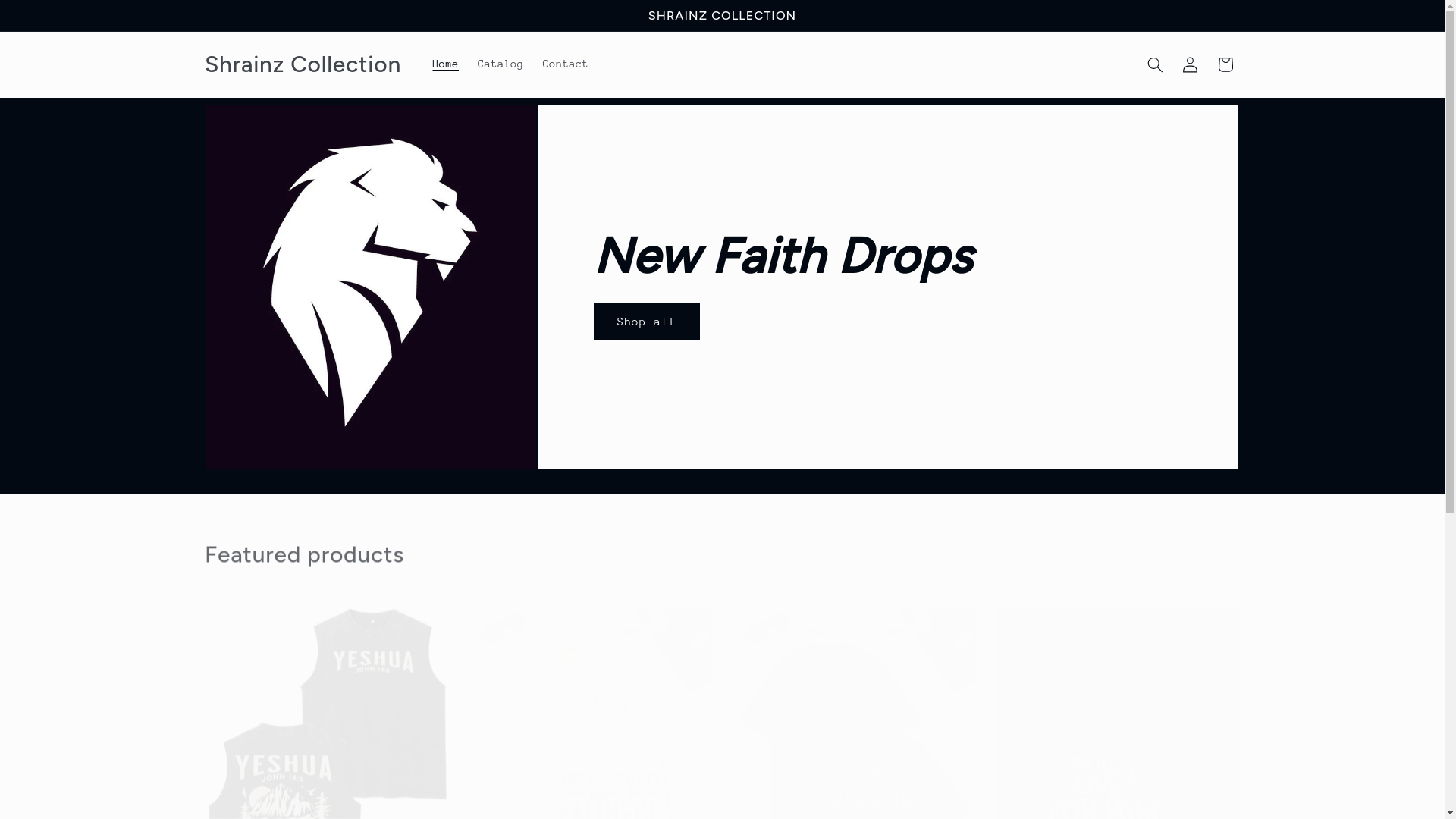 website screenshot of https://shrainzstore.com/