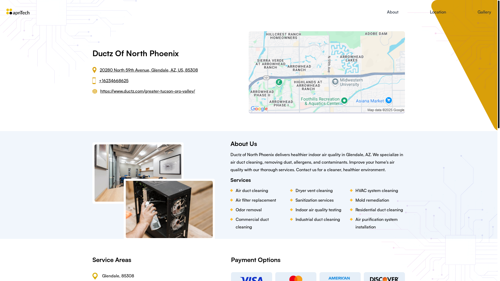 website screenshot of https://ductzofnorthphoenix.online/