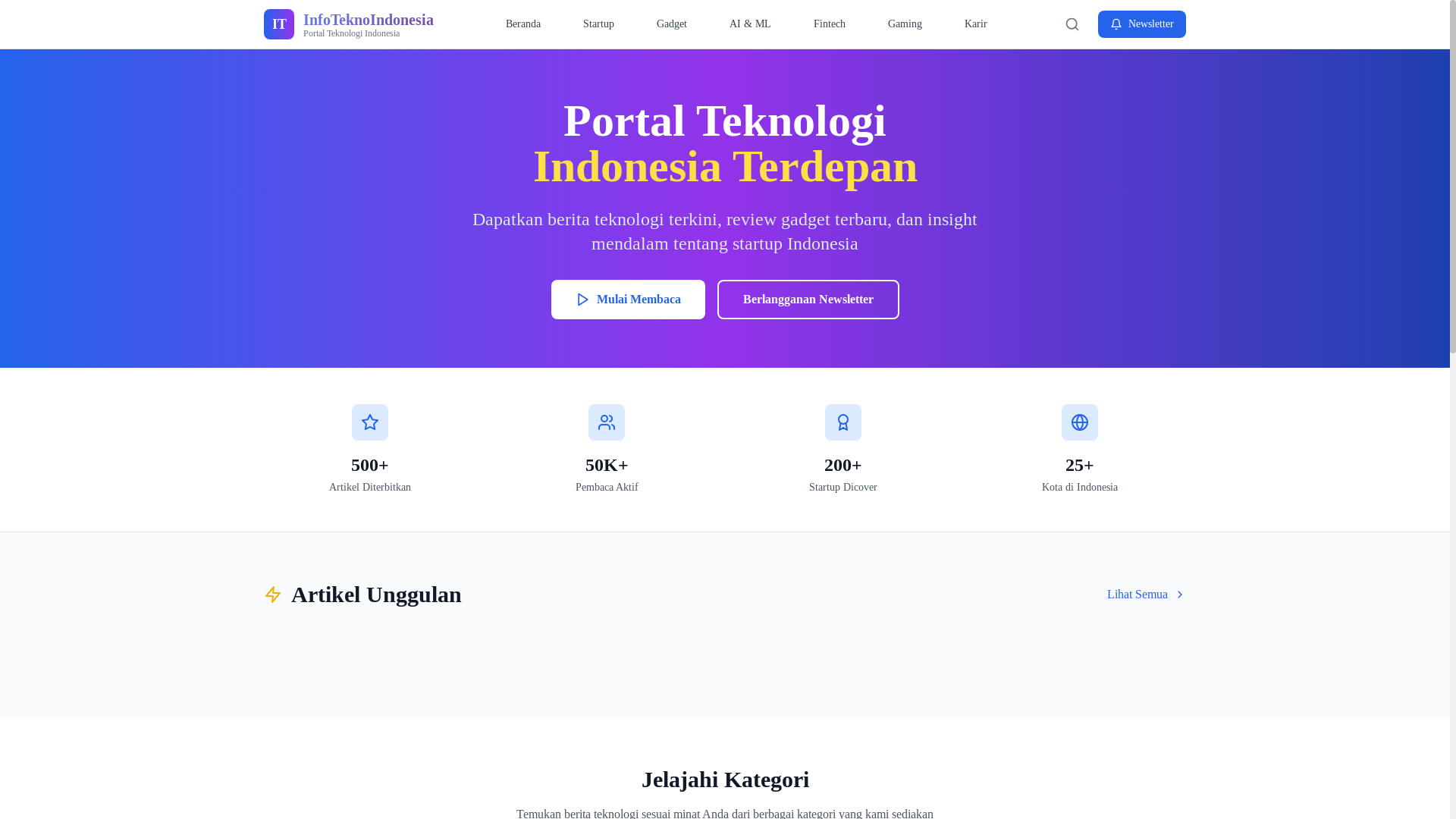 website screenshot of https://infoteknoindonesia.pages.dev/