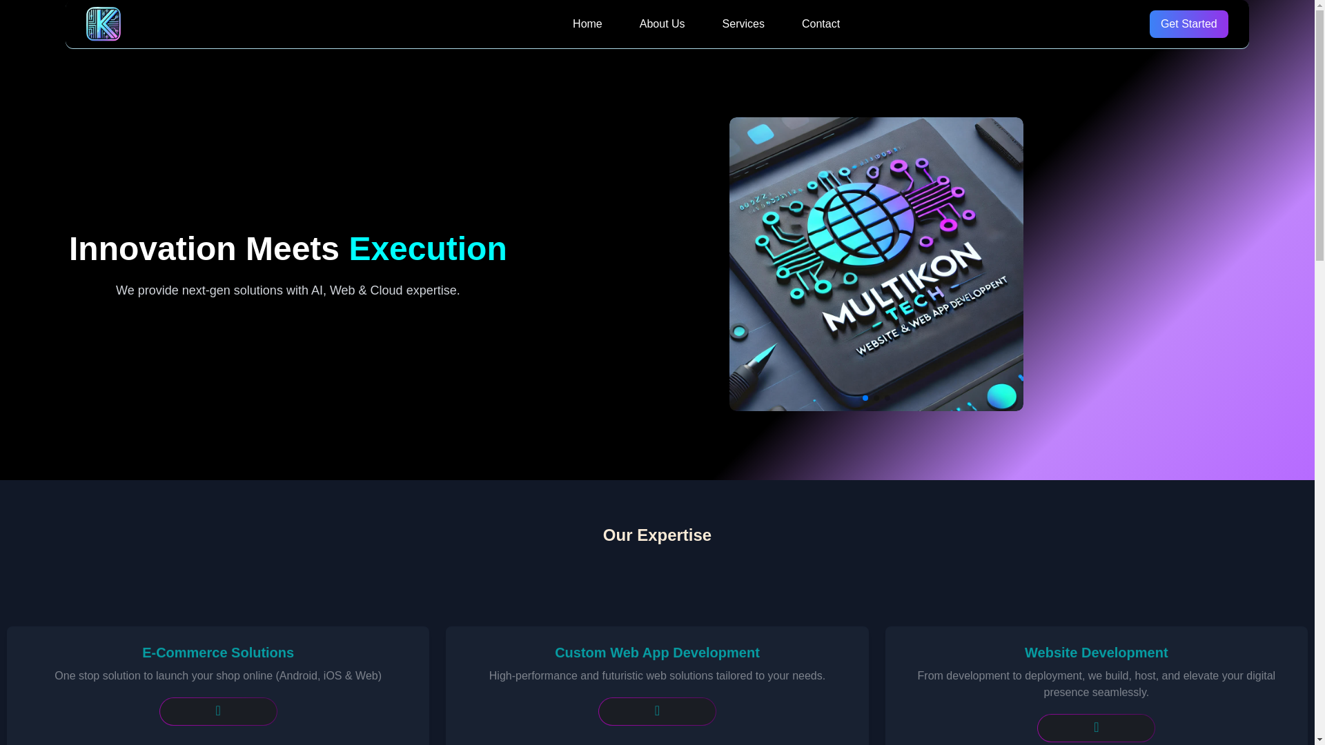 website screenshot of https://www.multikoninfotech.com