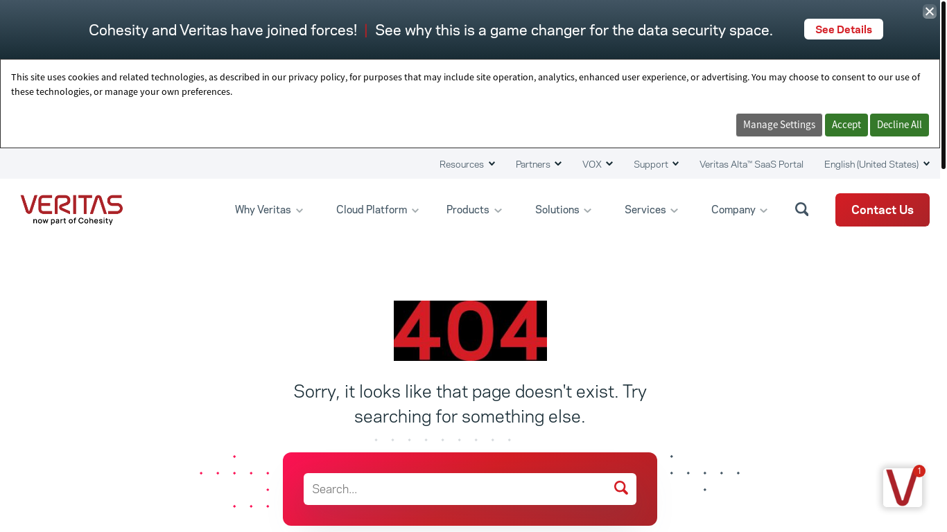 website screenshot of https://www.veritas.com/url-checker