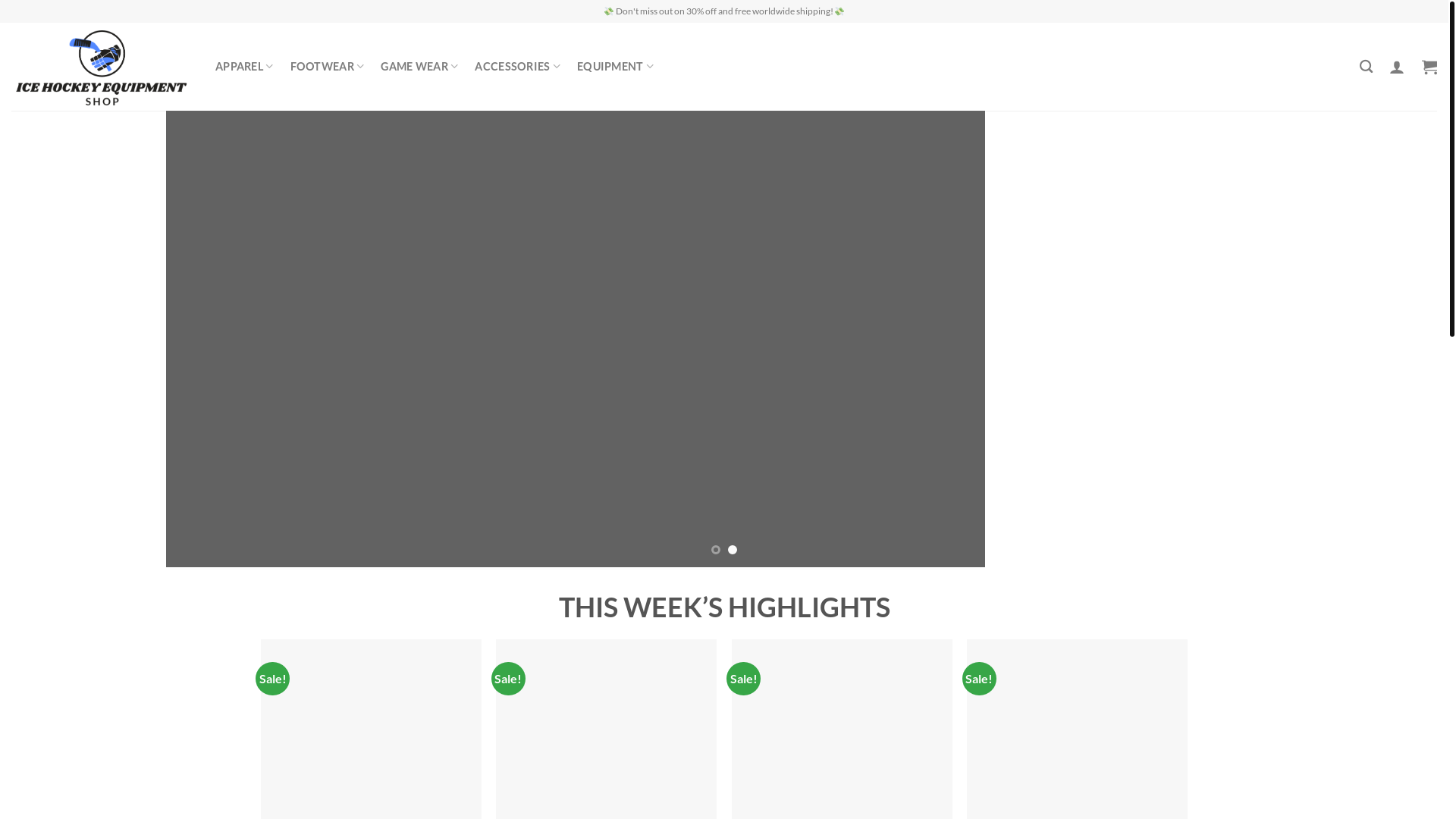 website screenshot of https://icehockeyoutlet.com/