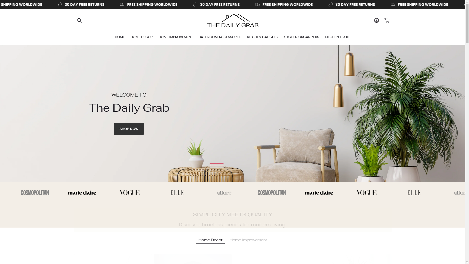 website screenshot of https://thedailygrab.co/