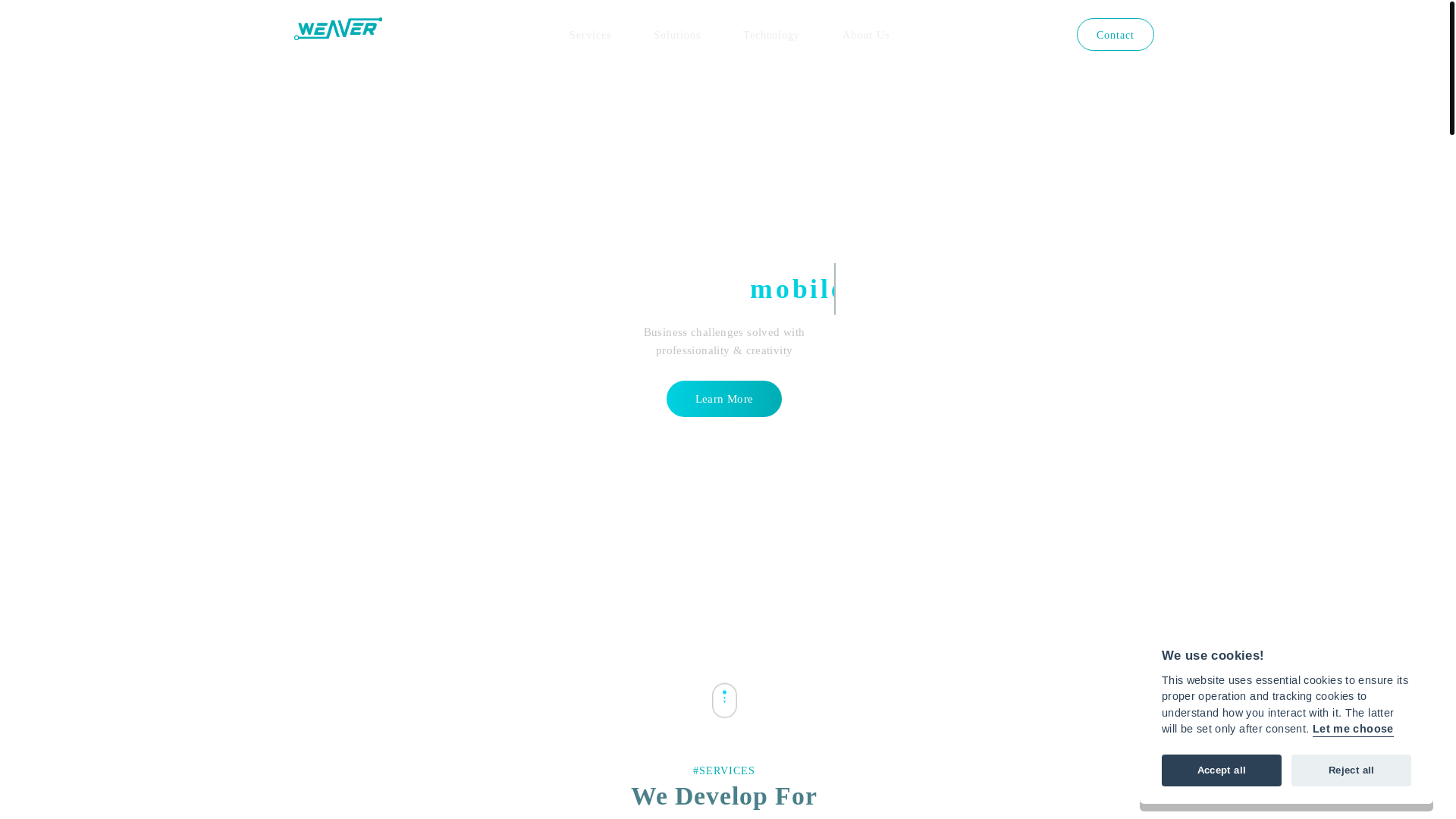 website screenshot of https://weaversolutions.hu/